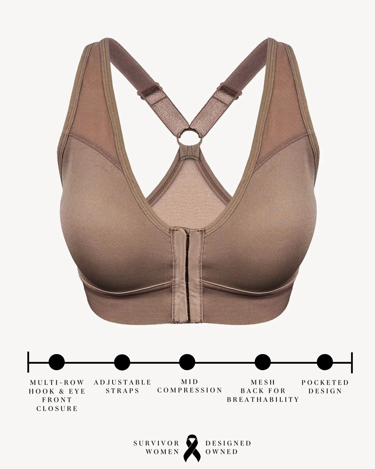 AnaOno: Bianca Pocketed Front Closure Sports Bra