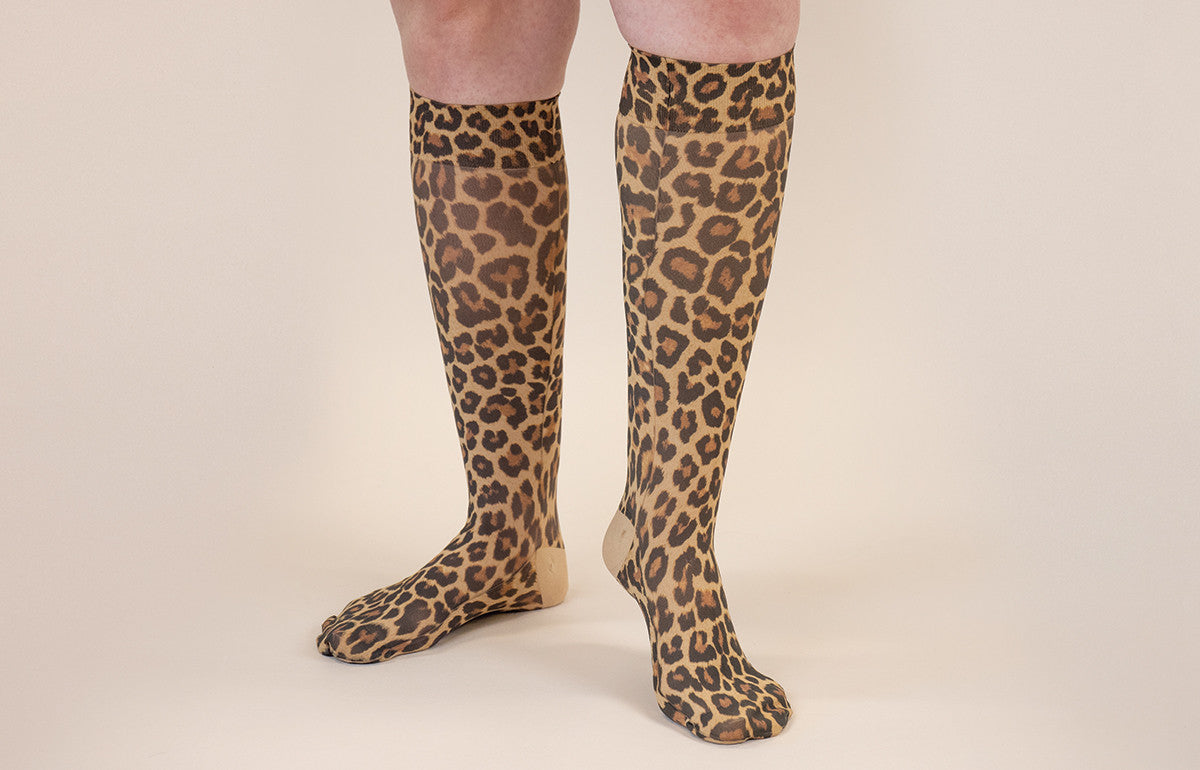 Lymphedivas-Leo Leopard Knee High Stockings