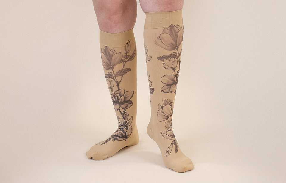 Lymphedivas-Magnolia Beige Knee High Compression