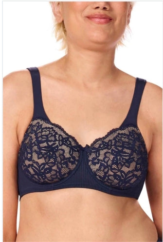 Amoena- Kyra Underwire Bra - dark blue/sand