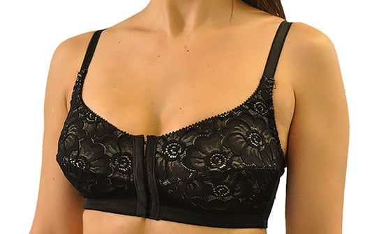 Nearly Me Post Mastectomy Lumpectomy Front Closure Pocket Lace Bra Evette #9323