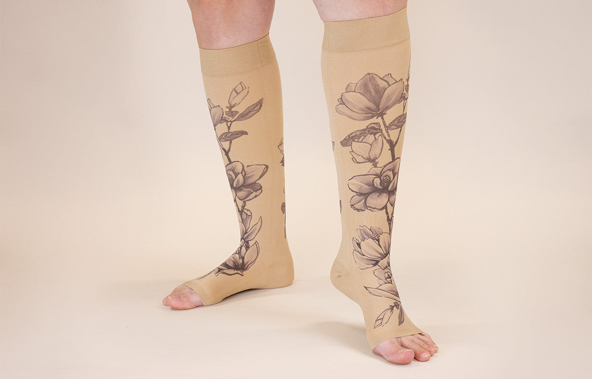 Lymphedivas-Magnolia Beige Knee High Compression