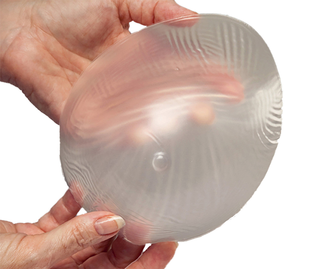 Nearly Me Semi-Round Oval Silicone Mastectomy Swim/Athletic Breast Form, Clear Transparent #320